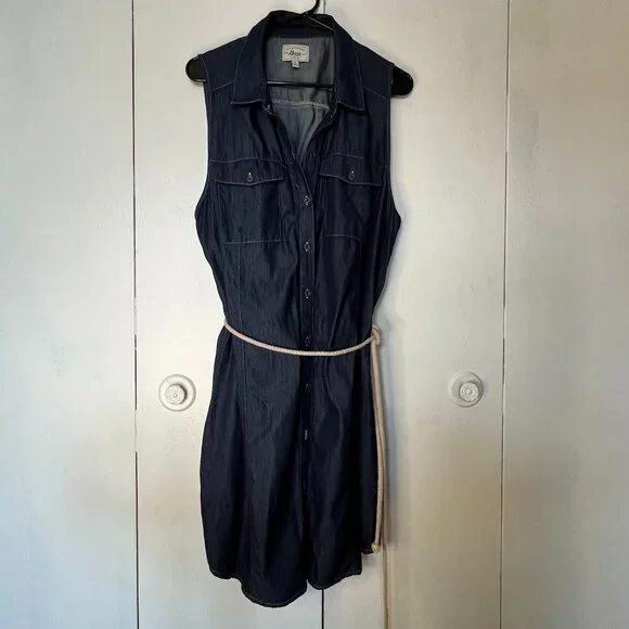 G.H. Bass & Co. Light Weight Chambray Sleeveless Dress Size XL - Picture 1 of 6